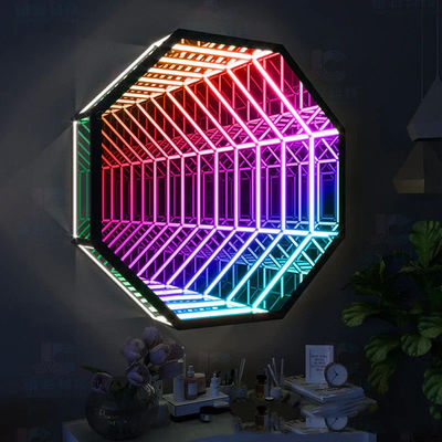 satın al Ev Barı LED Neon İşareti Ayna Arkaplan Duvar Dekoratif Sonsuzluk LED Ayna Işığı Çevrimiçi üretim