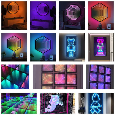 satın al Ev Sihirli Ayna Neon İşareti Sonsuz Neon Led Rgb Tabela 3D Cam Neon İşareti Çevrimiçi üretim