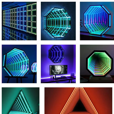 satın al 50000 Saat Yaşam Süresi Ayna Neon İşareti Sekizgen Sonsuz LED Neon Işık Çevrimiçi üretim