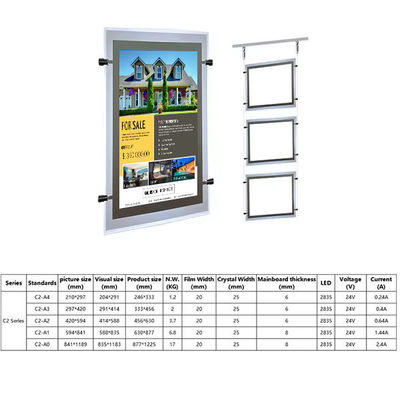satın al Özel Emlak Kristal Akrilik Stand Dijital Ekran Reklam A4 Panelli Şeffaf Arkaplan Işık Kutusu Çevrimiçi üretim
