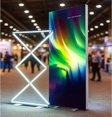 satın al Özelleştirilebilir Logo LED Ekran Banner Stand Reklam Işık Kutuları Çevrimiçi üretim