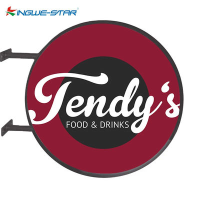 Paslanmaz Çelik Dışarıda LED Işık Kutusu İşareti Çift Taraflı Oteller Arkaplan Işıklı İşaret