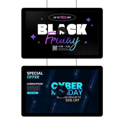 Profesyonel duvara monte edilmiş veya askılı yüksek voltajlı 24V tek taraflı dijital reklam ekranları