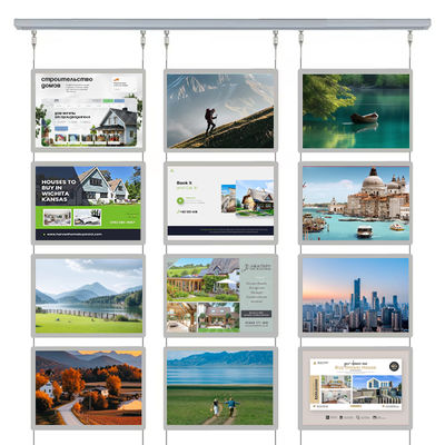 Yatay Asılı Kristal Işık Kutusu 210 X 297mm İnce LED Tabela Tabela Ekran Paneli